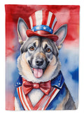 Norwegian Elkhound Patriotic American Garden Flag