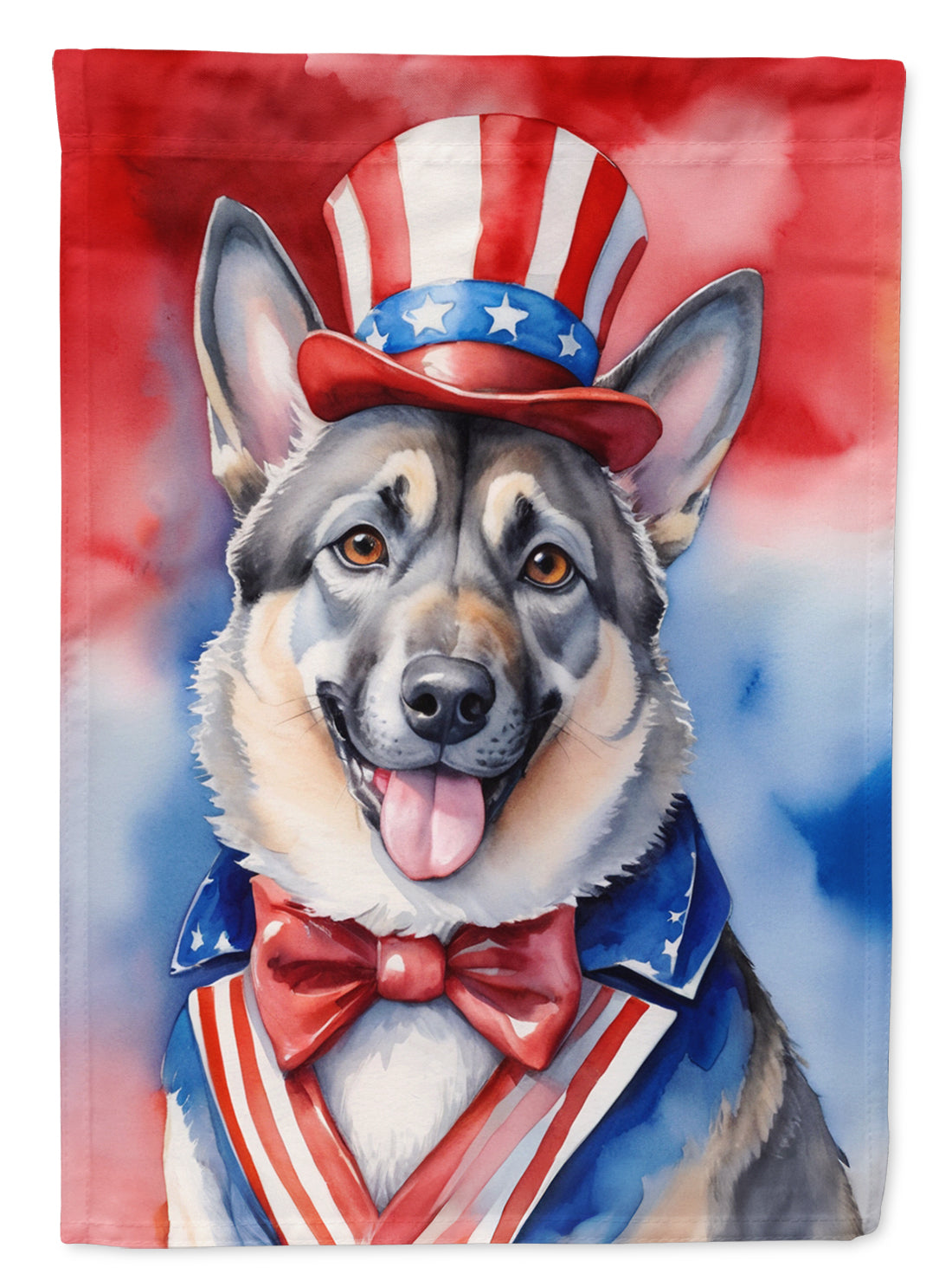 Norwegian Elkhound Patriotic American Garden Flag